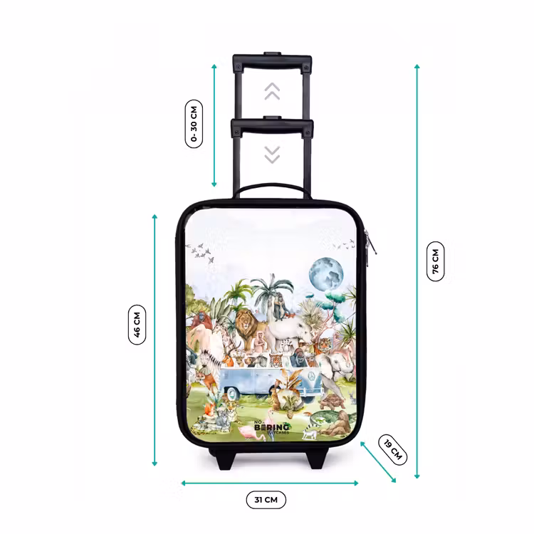 Busje met allemaal dieren Kinderkoffer - Zwart klein -productfoto_formaten