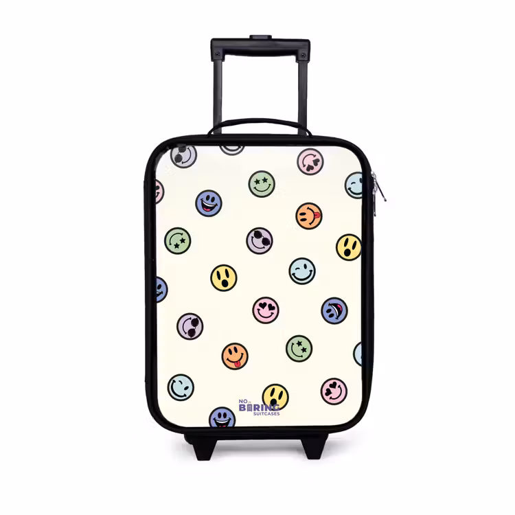 Speelse smiley-mix Kinderkoffer - Zwart klein -3d