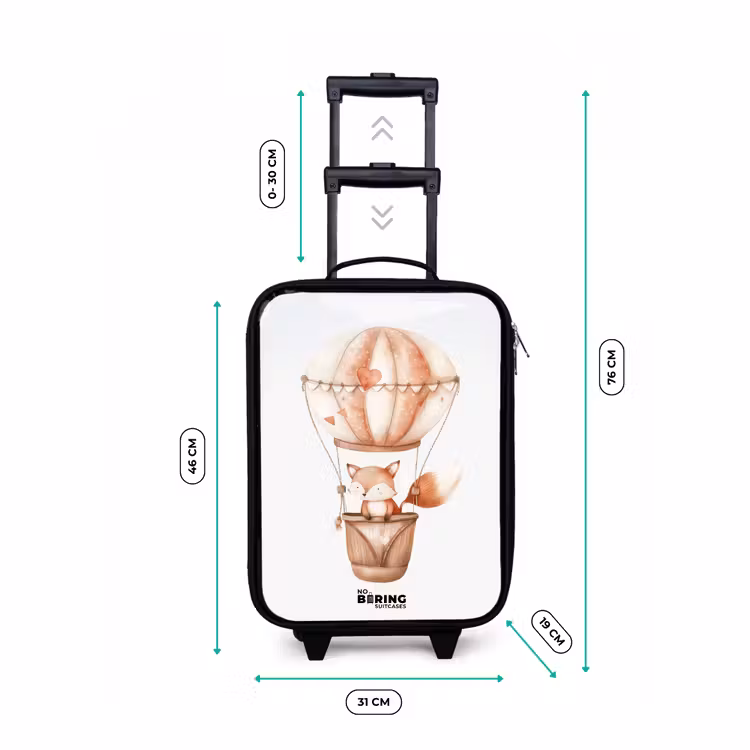Vinnie vosvaart Kinderkoffer - Zwart klein -productfoto_formaten