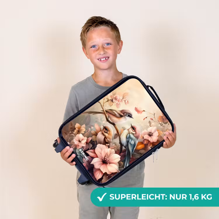 Vogels met roze bloemen Kinderkoffer - Zwart klein -sfeer4_DE