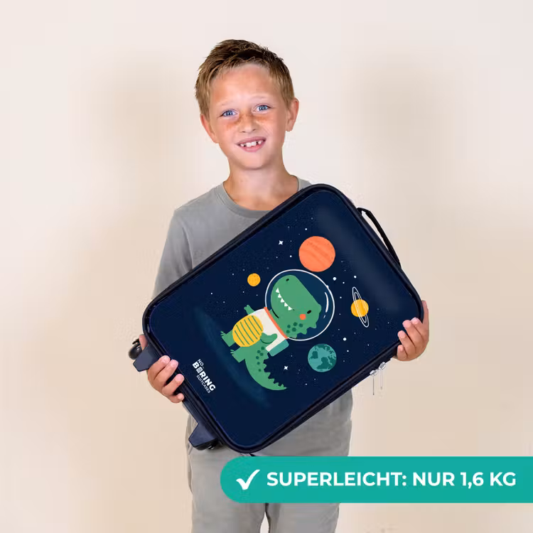 Ruimte - Dino - Planeten - Sterren Kinderkoffer - Zwart klein -sfeer4_DE