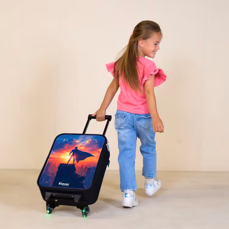 Skyscraper superheld Kinderkoffer - Zwart klein -sfeer1
