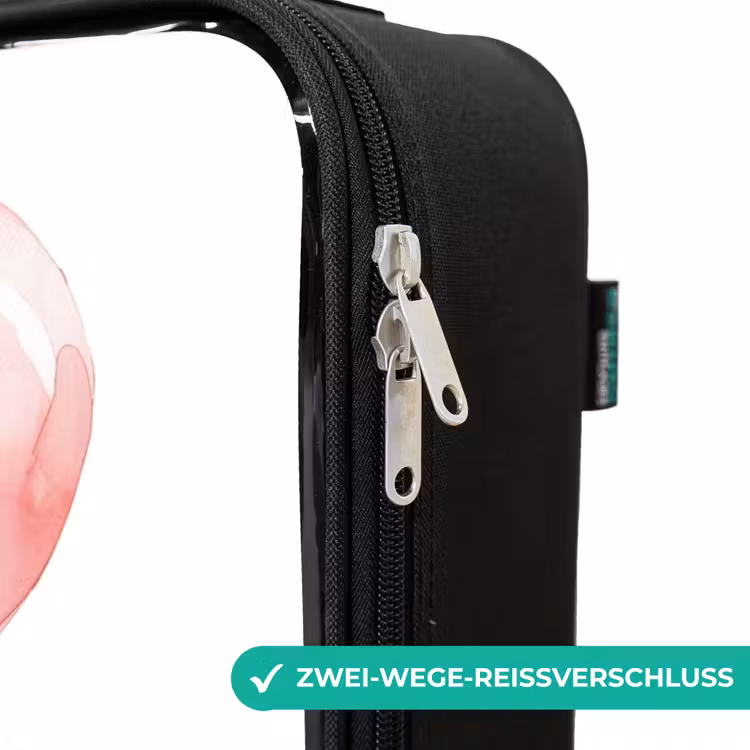 Zebra met roze ballon Kinderkoffer - Zwart klein -rits_DE