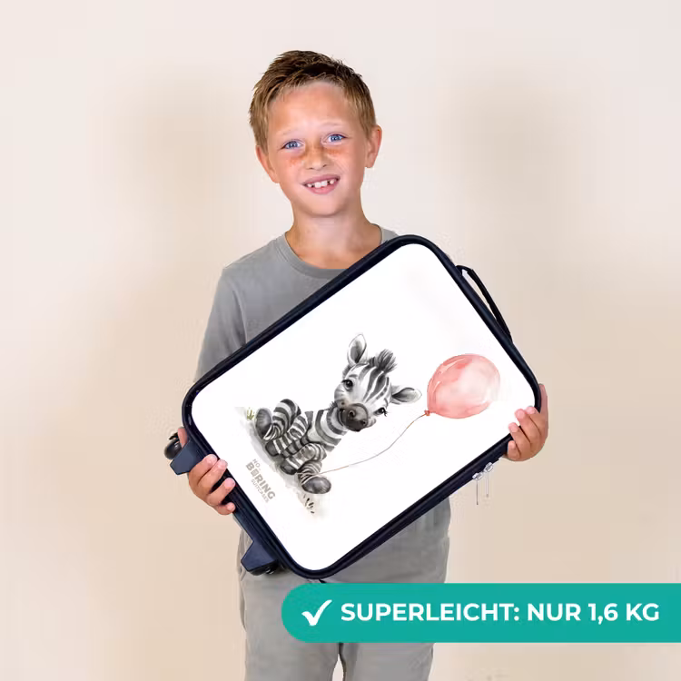 Zebra met roze ballon Kinderkoffer - Zwart klein -sfeer4_DE