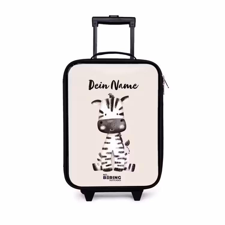 Zoë Zebra Kinderkoffer - Zwart klein -3d