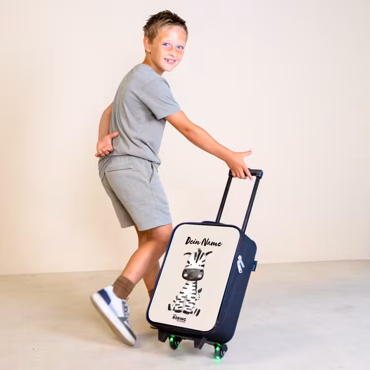 Zoë Zebra Kinderkoffer - Zwart klein -sfeer3