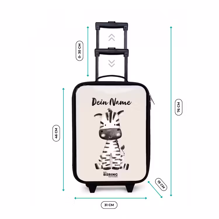Zoë Zebra Kinderkoffer - Zwart klein -productfoto_formaten
