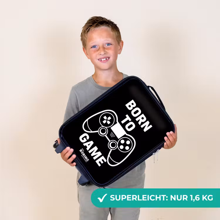 Born to game met controller Kinderkoffer - Zwart klein -sfeer4_DE