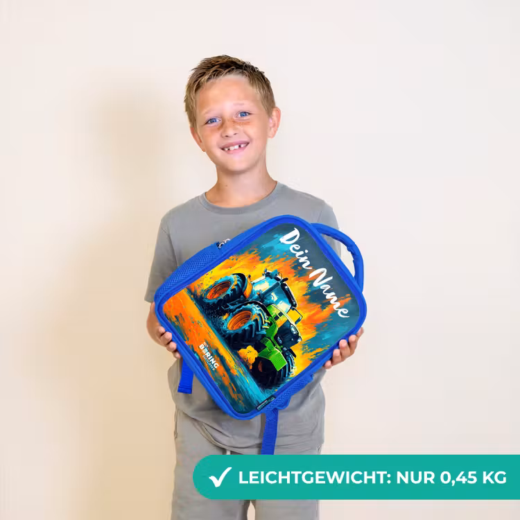 Abstract - Tractor - Groen Kinderrugzak - Blauw middel -sfeer1_DE