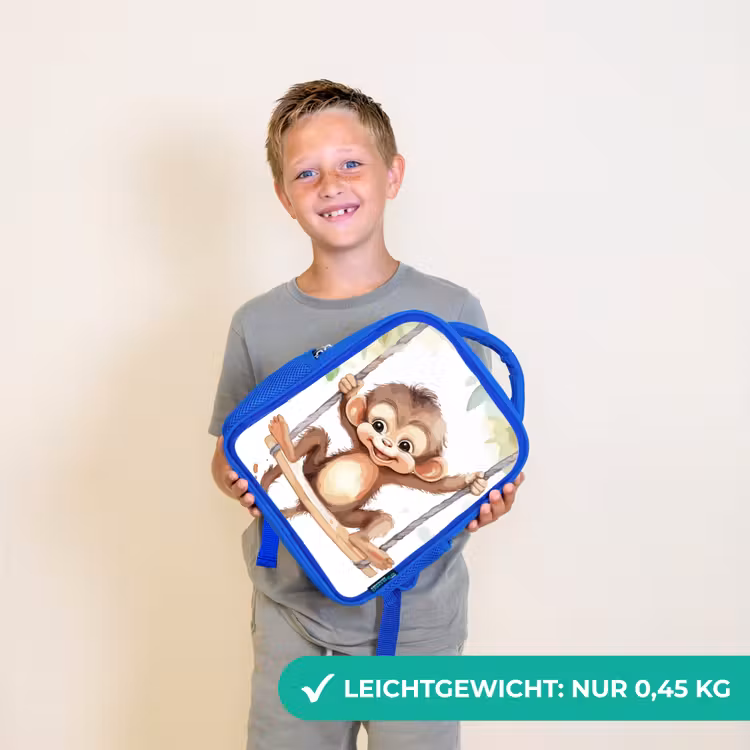 Aap - Dier - Kinderen - Jungle Kinderrugzak - Blauw middel -sfeer1_DE
