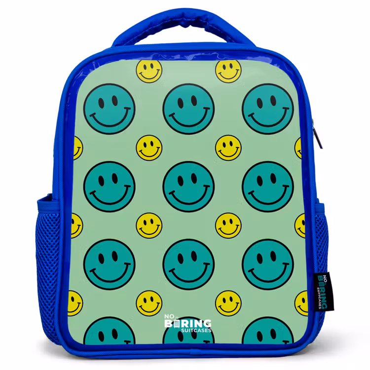 All smiles groen Kinderrugzak - Blauw middel -3d