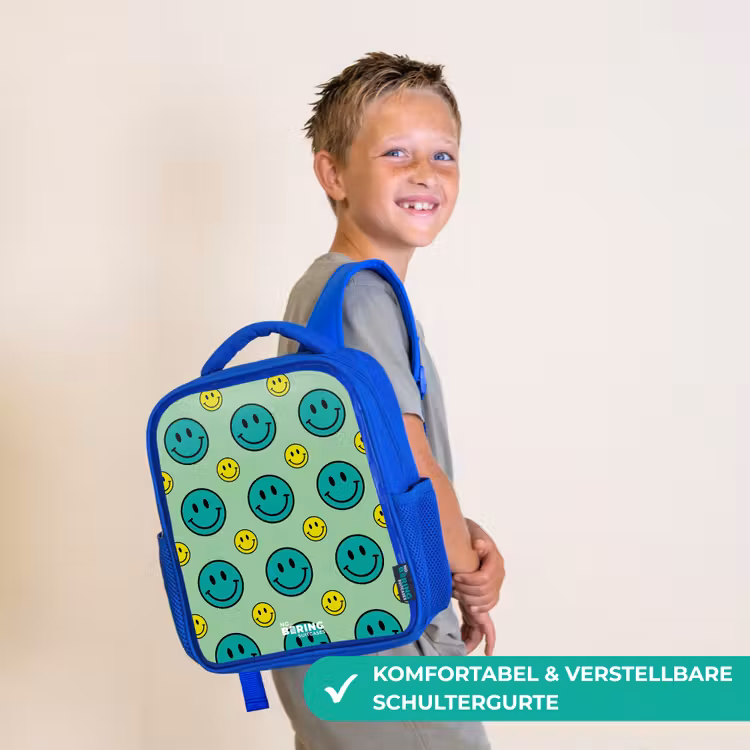 All smiles groen Kinderrugzak - Blauw middel -sfeer3_DE