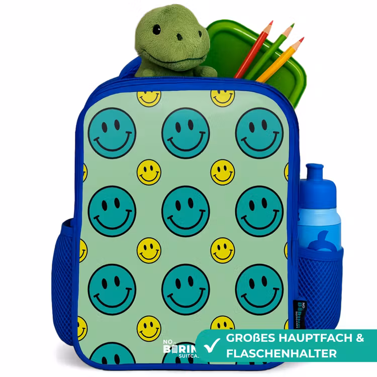 All smiles groen Kinderrugzak - Blauw middel -inhoud_DE