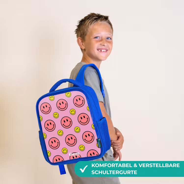 All smiles roze Kinderrugzak - Blauw middel -sfeer3_DE