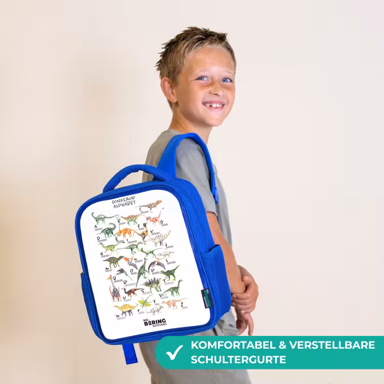 Alfabet van dino's Kinderrugzak - Blauw middel -sfeer3_DE