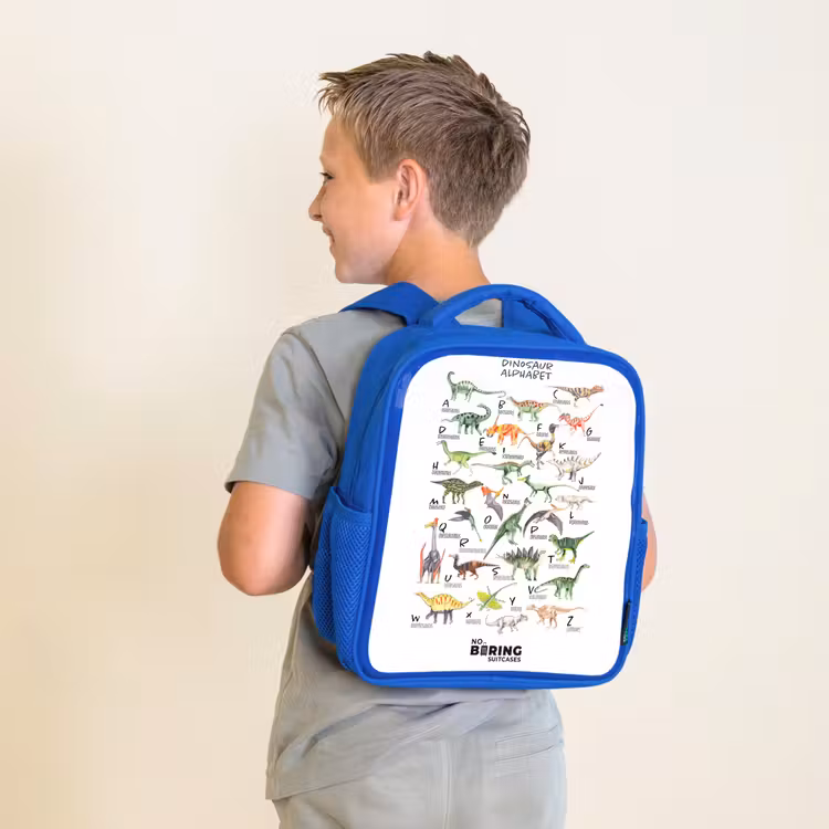 Alfabet van dino's Kinderrugzak - Blauw middel -sfeer2