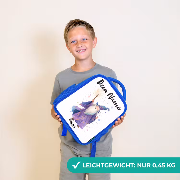 Oude tovenaar met staf Kinderrugzak - Blauw middel -sfeer1_DE