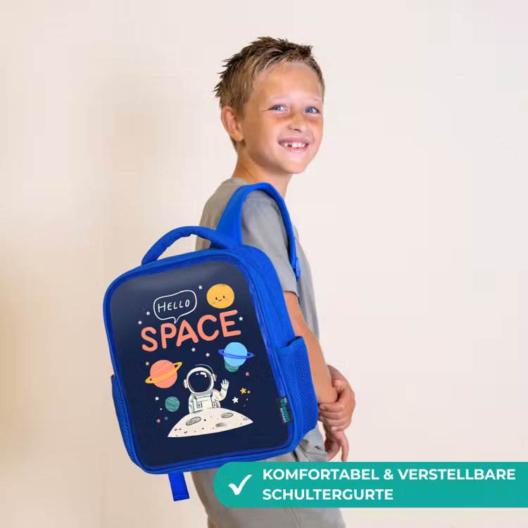 Astronaut - Ruimte - Planeten Kinderrugzak - Blauw middel -sfeer3_DE