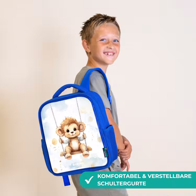 Axel aapje Kinderrugzak - Blauw middel -sfeer3_DE