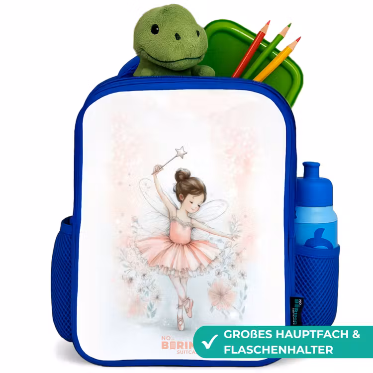 Ballerina - Elf - Fee Kinderrugzak - Blauw middel -inhoud_DE