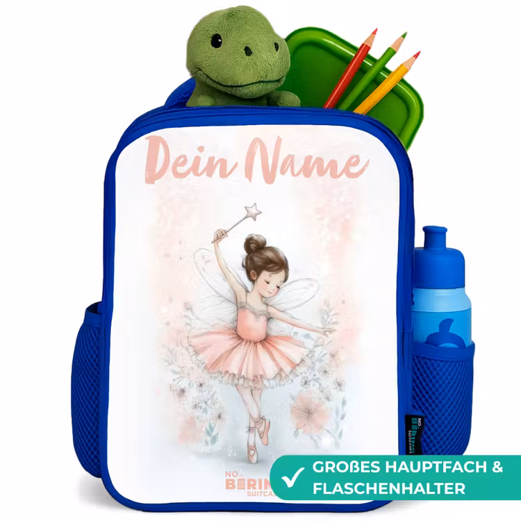 Ballerina - Elf - Fee Kinderrugzak - Blauw middel -inhoud_DE
