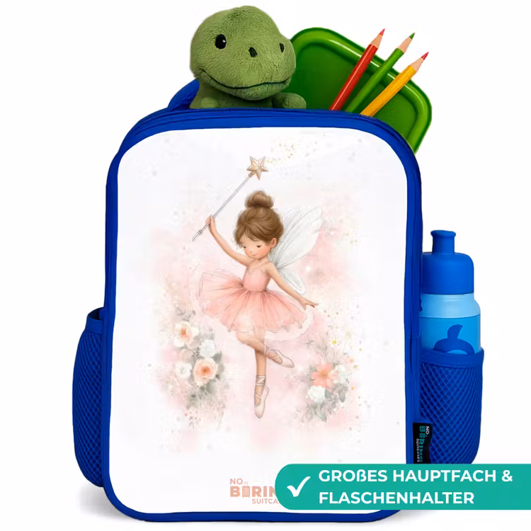Ballerina fee in roze Kinderrugzak - Blauw middel -inhoud_DE