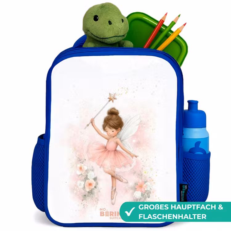 Ballerina fee in roze Kinderrugzak - Blauw middel -inhoud_DE