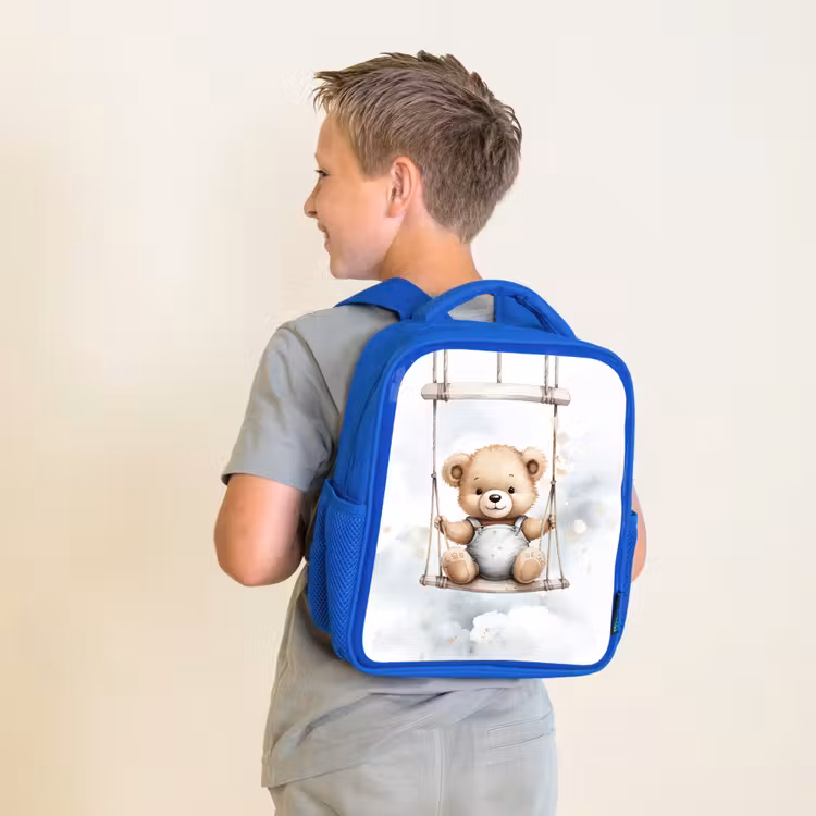 Beer - Baby - Dier - Kinderen Kinderrugzak - Blauw middel -sfeer2