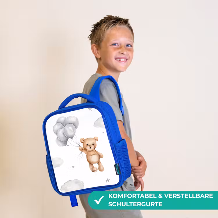 Beer - Ballon - Sterren - Kinderen Kinderrugzak - Blauw middel -sfeer3_DE