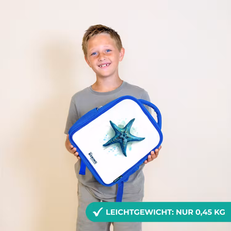 Blauwe Zeester op Witte Achtergrond Kinderrugzak - Blauw middel -sfeer1_DE