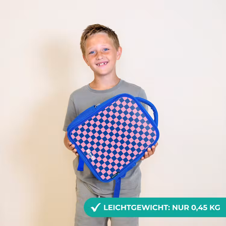 Blokjes - Blauw - Roze Kinderrugzak - Blauw middel -sfeer1_DE