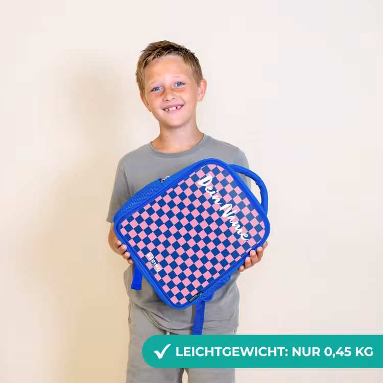 Blokjes - Blauw - Roze Kinderrugzak - Blauw middel -sfeer1_DE