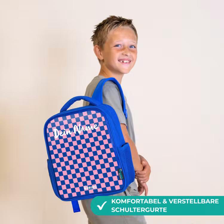Blokjes - Blauw - Roze Kinderrugzak - Blauw middel -sfeer3_DE