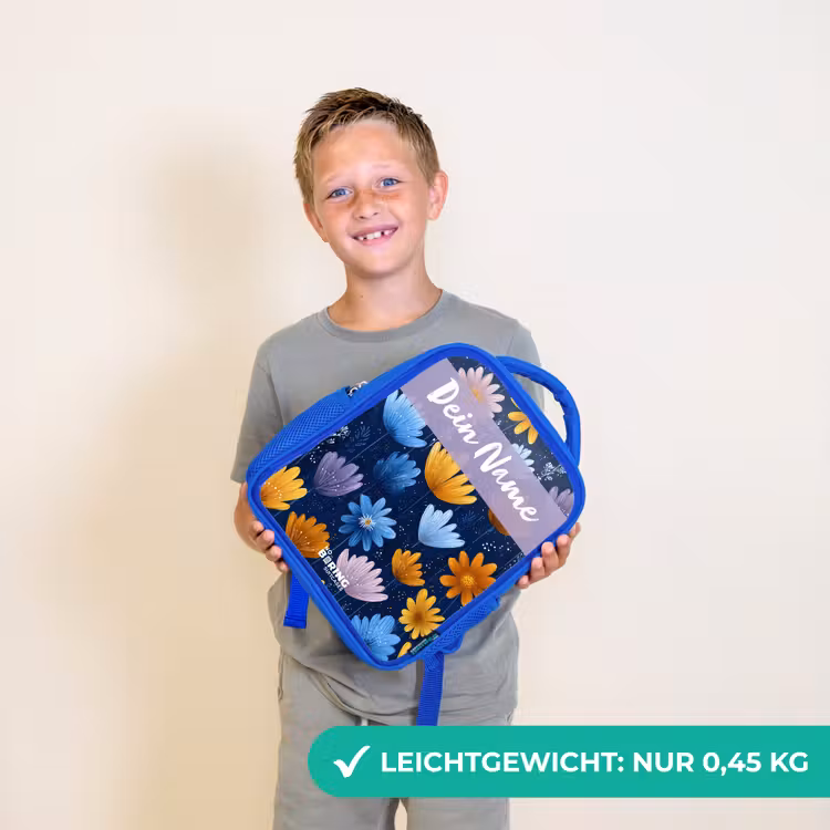 Bloemen - Patroon - Blauw Kinderrugzak - Blauw middel -sfeer1_DE