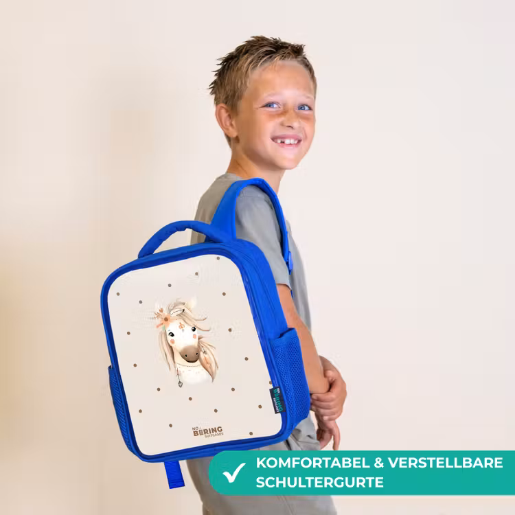 Bohemian paard in pastel kleuren Kinderrugzak - Blauw middel -sfeer3_DE