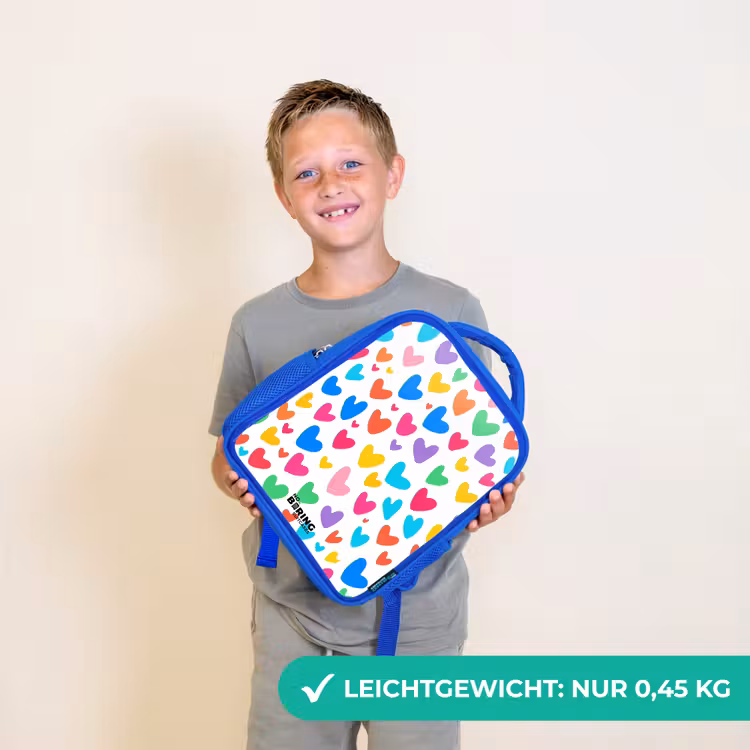 Gekleurde hartjes Kinderrugzak - Blauw middel -sfeer1_DE