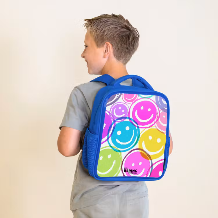 Kleurrijke glimlachexplosie Kinderrugzak - Blauw middel -sfeer2