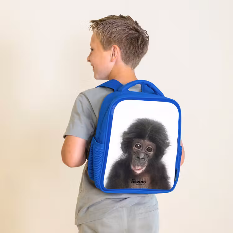 Charlie Chimp Kinderrugzak - Blauw middel -sfeer2