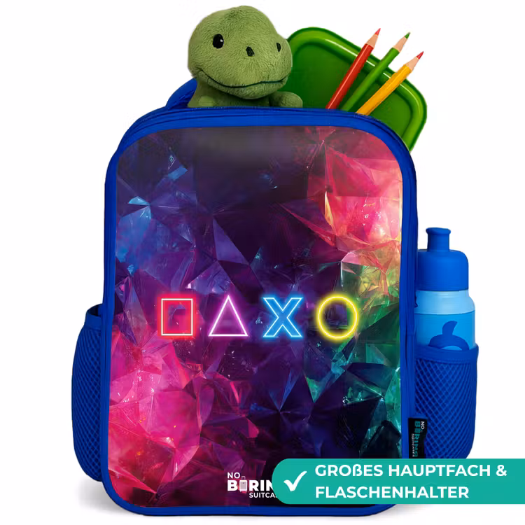 Controller - Symbolen - Neon Kinderrugzak - Blauw middel -inhoud_DE