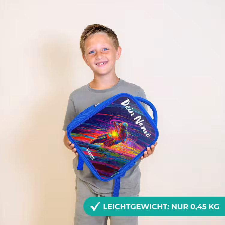 Crossmotor - Neonkleuren - Lijnen - Helm Kinderrugzak - Blauw middel -sfeer1_DE