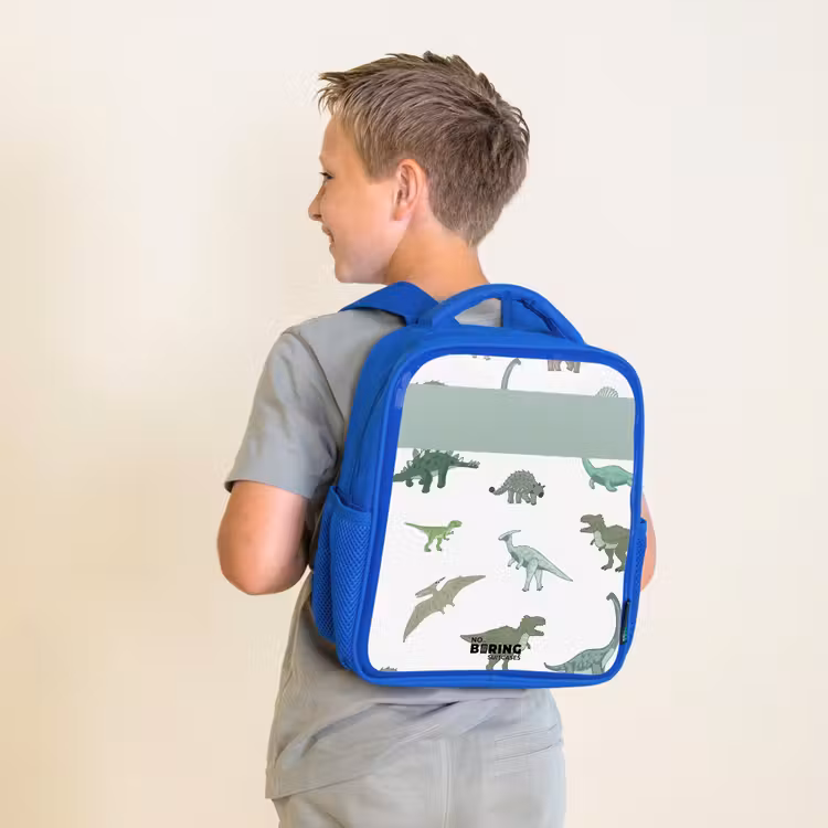 Dino Dynastie Kinderrugzak - Blauw middel -sfeer2