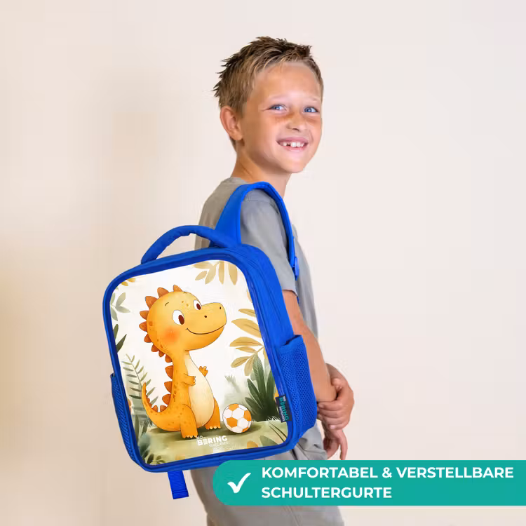 Dino - Voetbal - Oranje Kinderrugzak - Blauw middel -sfeer3_DE