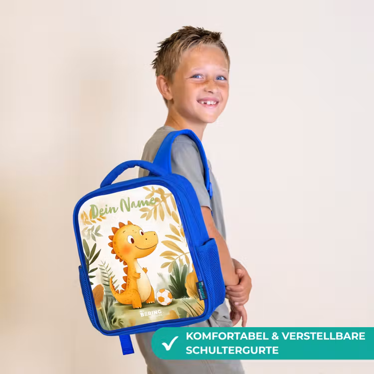 Dino - Voetbal - Oranje Kinderrugzak - Blauw middel -sfeer3_DE