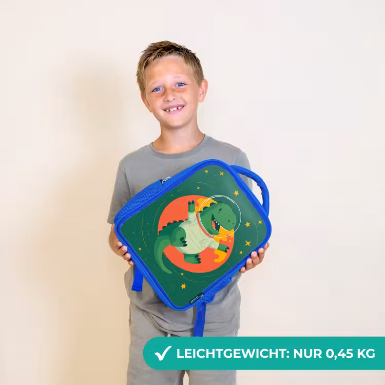 Dino - Groen - Planeet Kinderrugzak - Blauw middel -sfeer1_DE