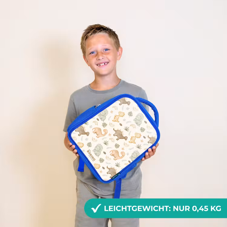 Dino patroon in pastelkleuren Kinderrugzak - Blauw middel -sfeer1_DE