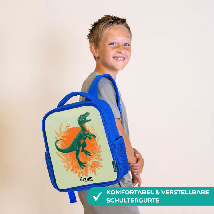 Dino - Natuur - Groen Kinderrugzak - Blauw middel -sfeer3_DE