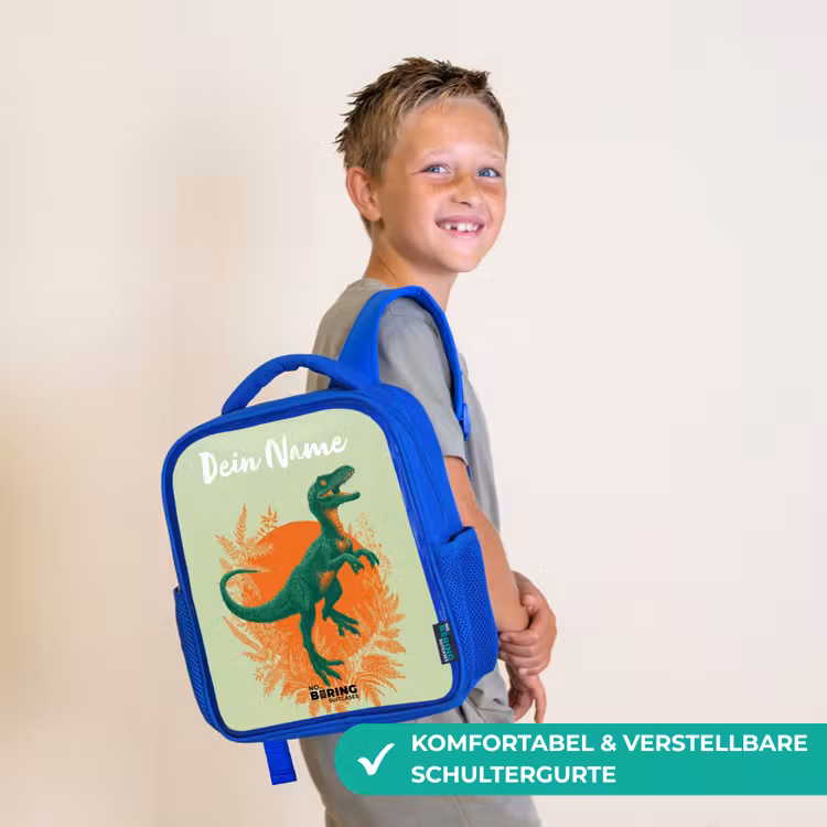 Dino - Natuur - Groen Kinderrugzak - Blauw middel -sfeer3_DE