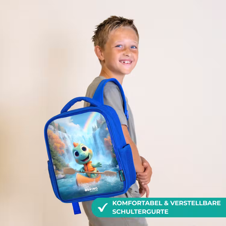 Dino - Natuur - Waterval Kinderrugzak - Blauw middel -sfeer3_DE