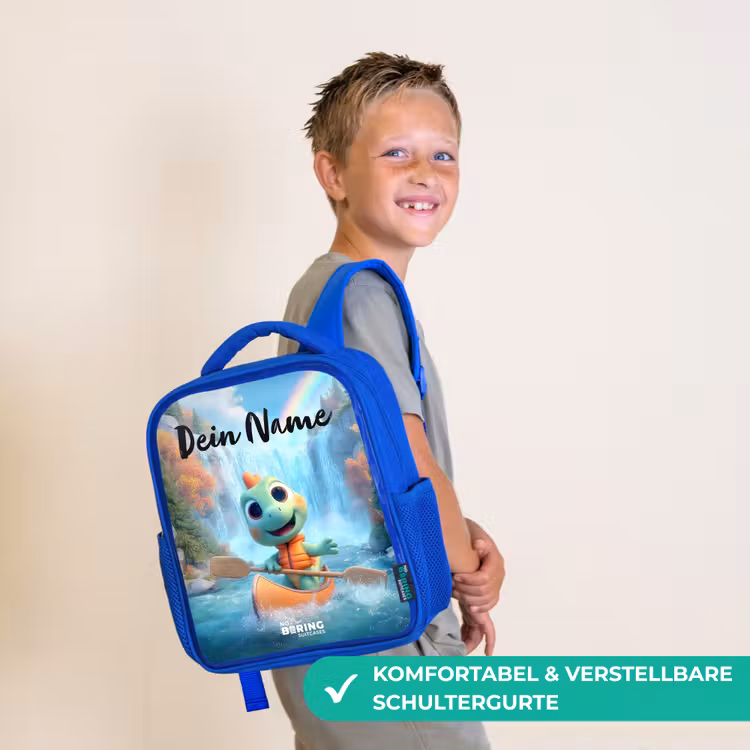Dino - Natuur - Waterval Kinderrugzak - Blauw middel -sfeer3_DE