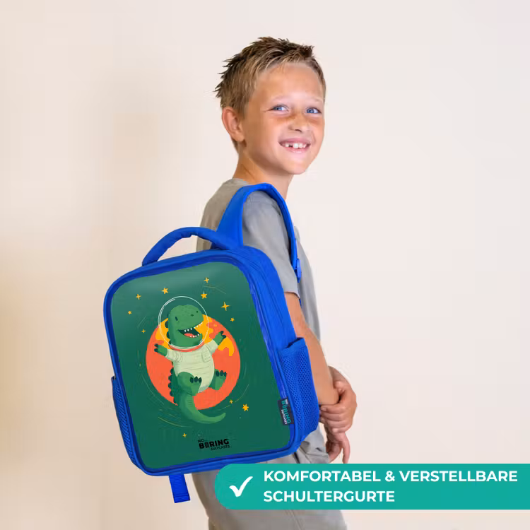 Dino - Planeet - Sterren - Groen Kinderrugzak - Blauw middel -sfeer3_DE